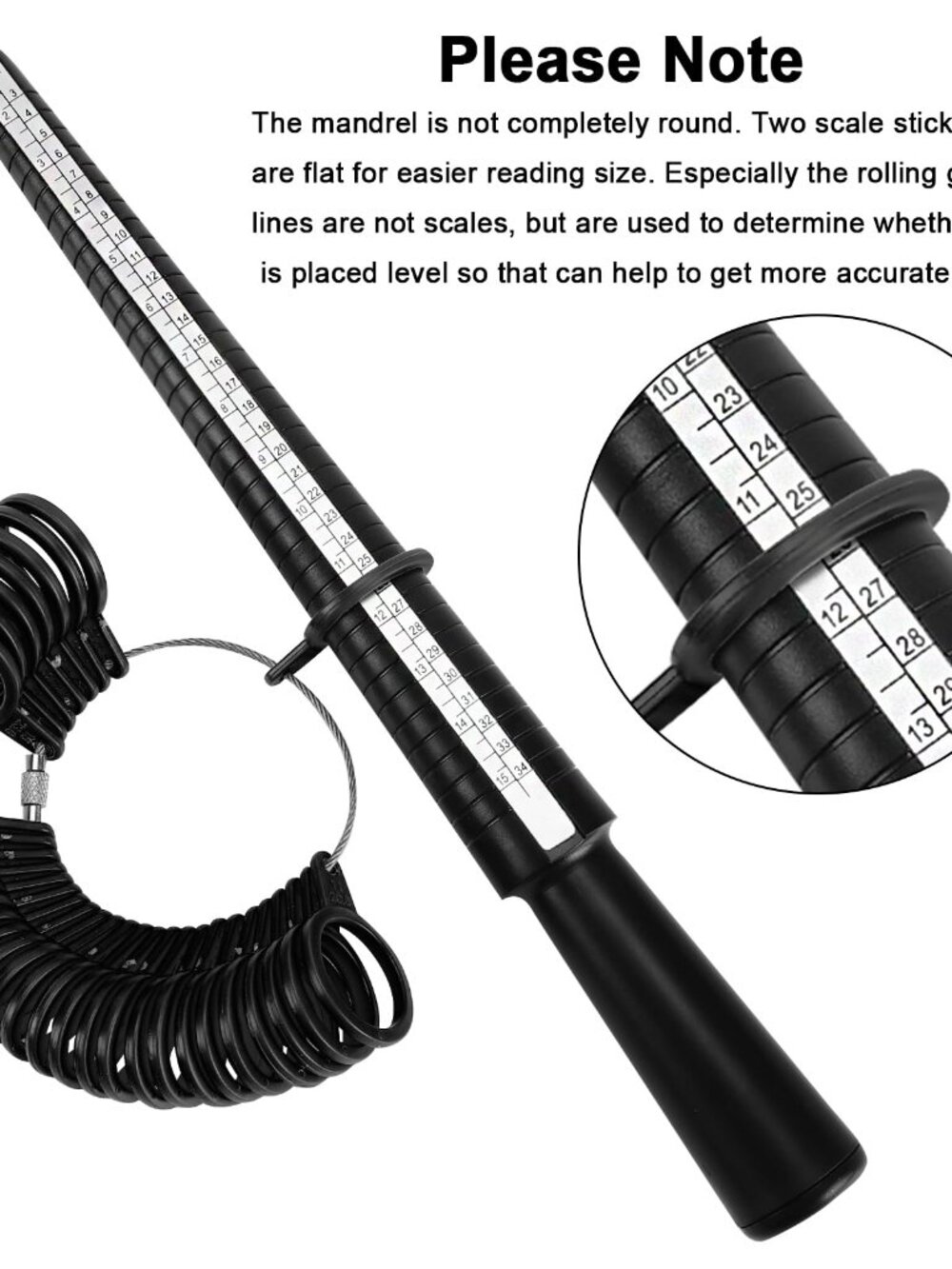 Accmor Ring Size Measuring Tool Includes Plastic Ring Sizer Mandrel Stick, Finge - Picture 3 of 7